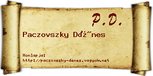 Paczovszky Dénes névjegykártya